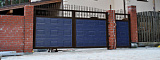Уличные распашные ворота DoorHan с пиками 3500x2100 синие