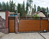 Автоматические откатные ворота с решеткой Doorhan SLG-A горизонтальные панели 3000x1700