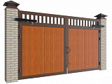 Уличные распашные ворота DoorHan с решеткой 2200x2000